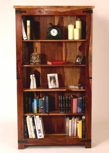 Siramika Solid Sheesham Wood Book Shelf in Honey Oak Finish