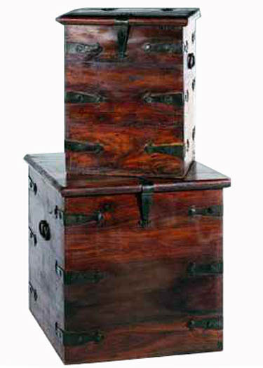Tribal Textile Genuine Leather box Made with solid Sheesham Wood