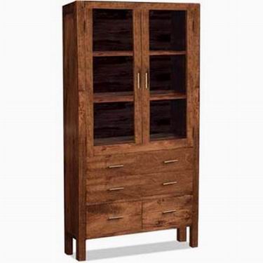 Emerson Solid Sheesham Wood Book Shelf In Provencial Teak Finish