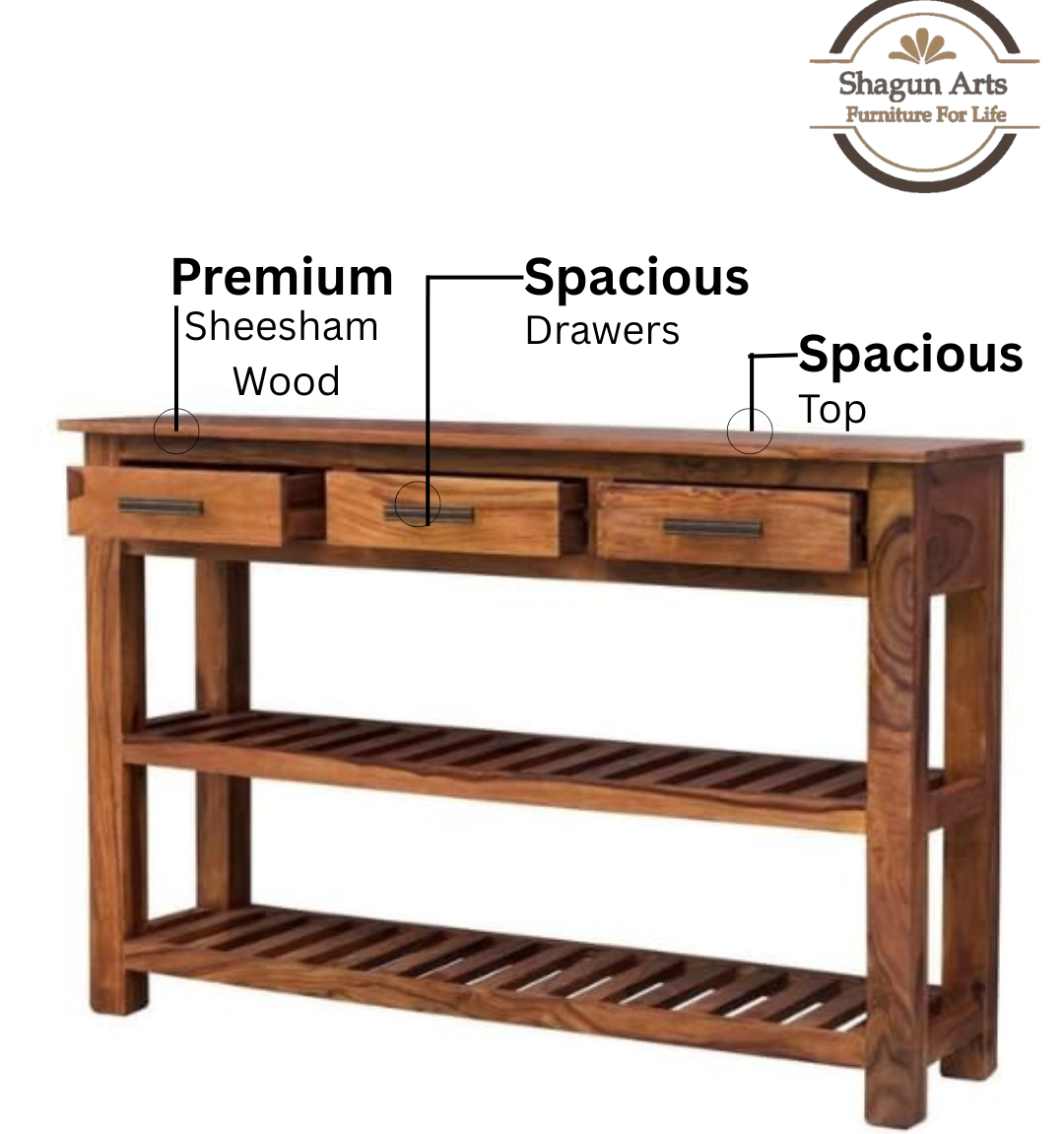 Wooden Console Table with Drawer Storage for Entryway