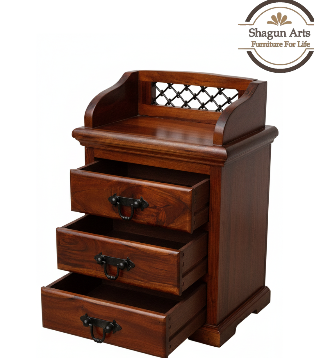 Solid Wood Bedside Table with Drawer