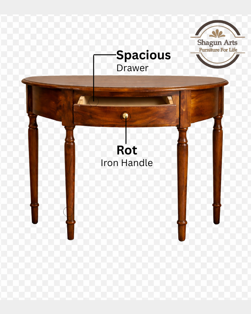 Solid Wood Console Table with Drawer for Entryway