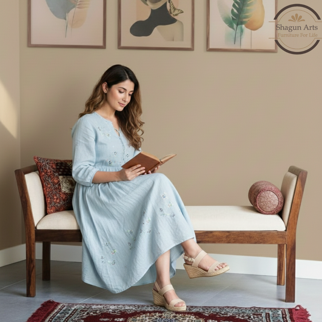 Sheesham Wood Bench for Living Room