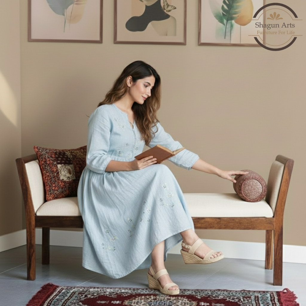 Sheesham Wood Bench for Living Room