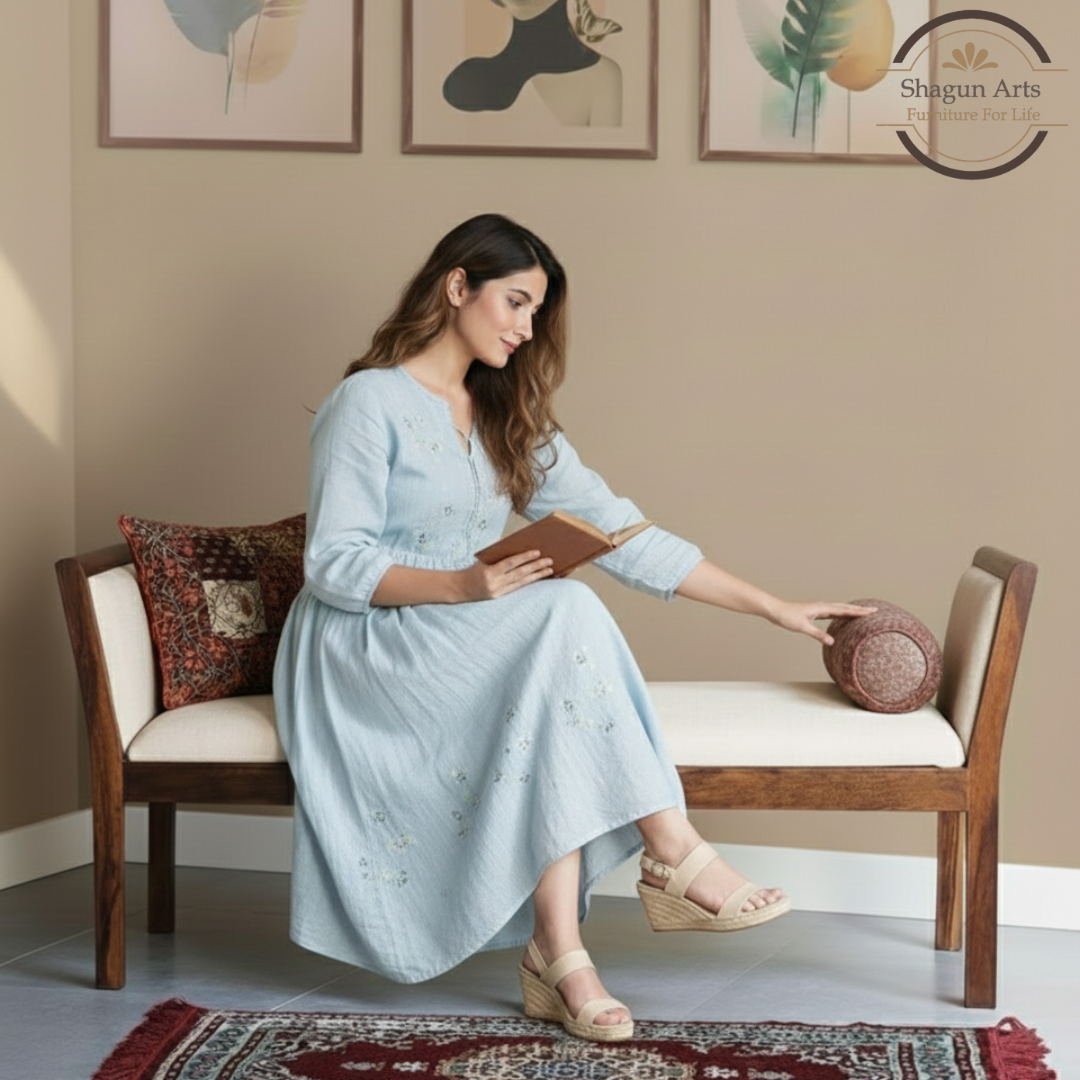 Sheesham Wood Bench for Living Room