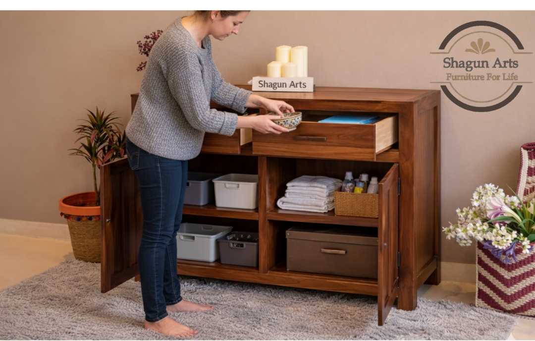 Wooden Sideboard Cabinet for Living Storage