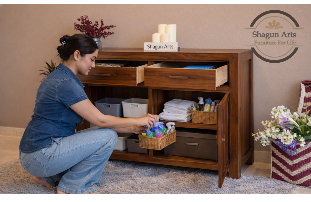 Wooden Sideboard Cabinet for Living Storage