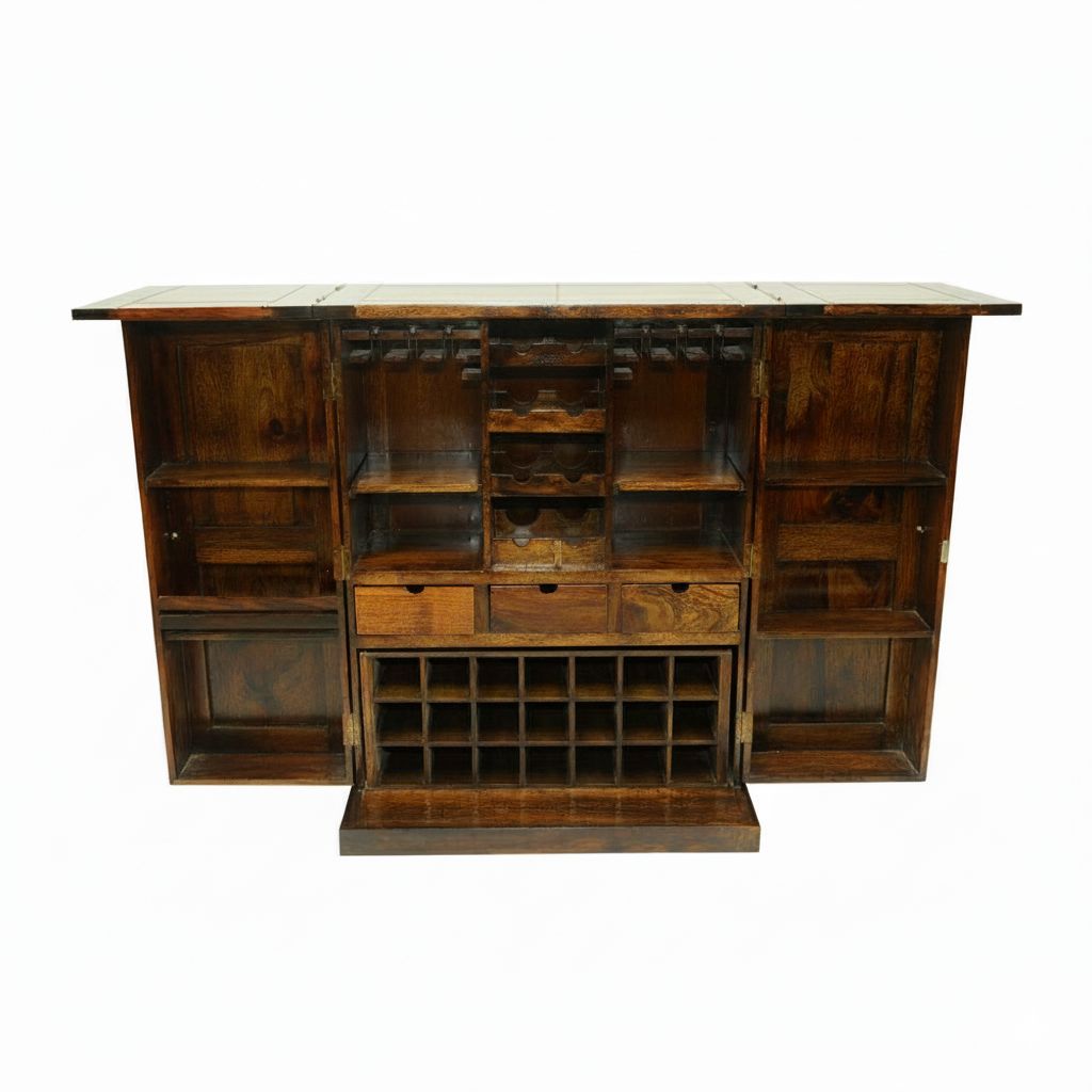 Sheesham Wood Bar Cabinet for Bar Storage
