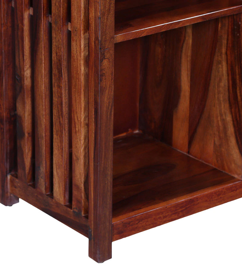 Osias Solid Wood Book Shelf in Honey Oak Finish