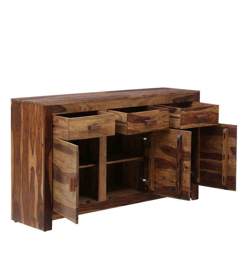 Warrican Solid Wood Sideboard in Rustic Teak Finish