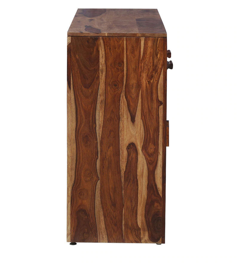 Warrican Solid Wood Sideboard in Rustic Teak Finish