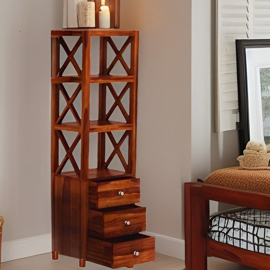 Hestia Solid Sheesham Wood Bookshelf