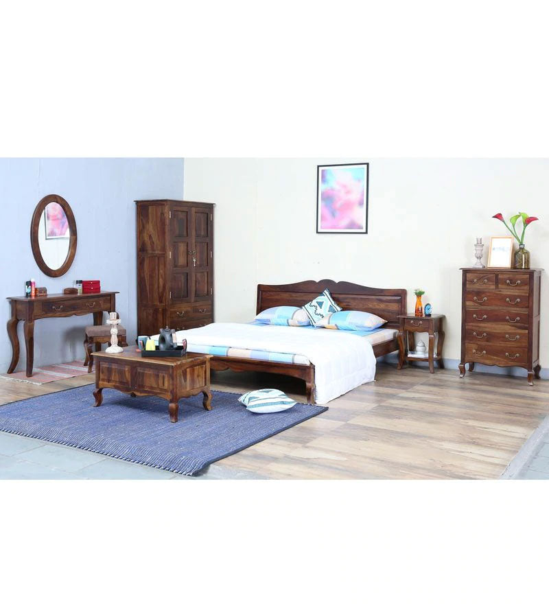 Boho Bed Anne Solid Wood Night Stand in Provincial Teak Finish