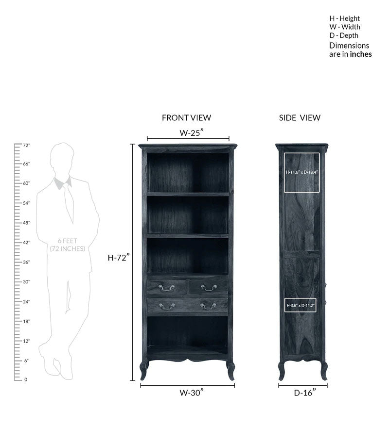 Hamlin Wood Book Shelf in Provincial Teak Finish