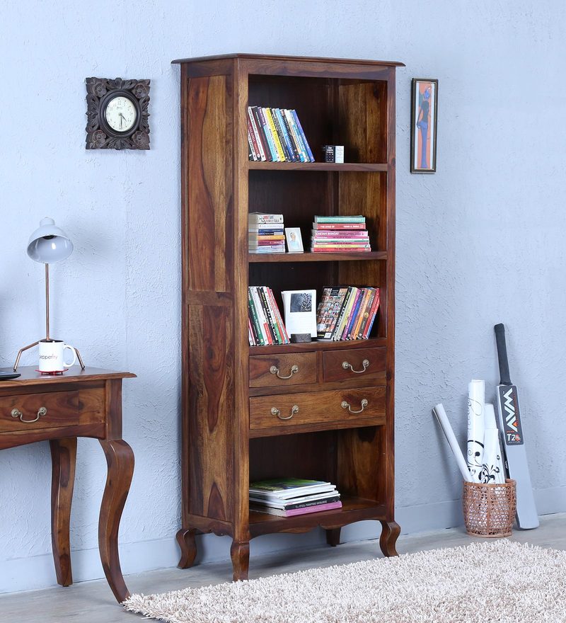 Hamlin Wood Book Shelf in Provincial Teak Finish
