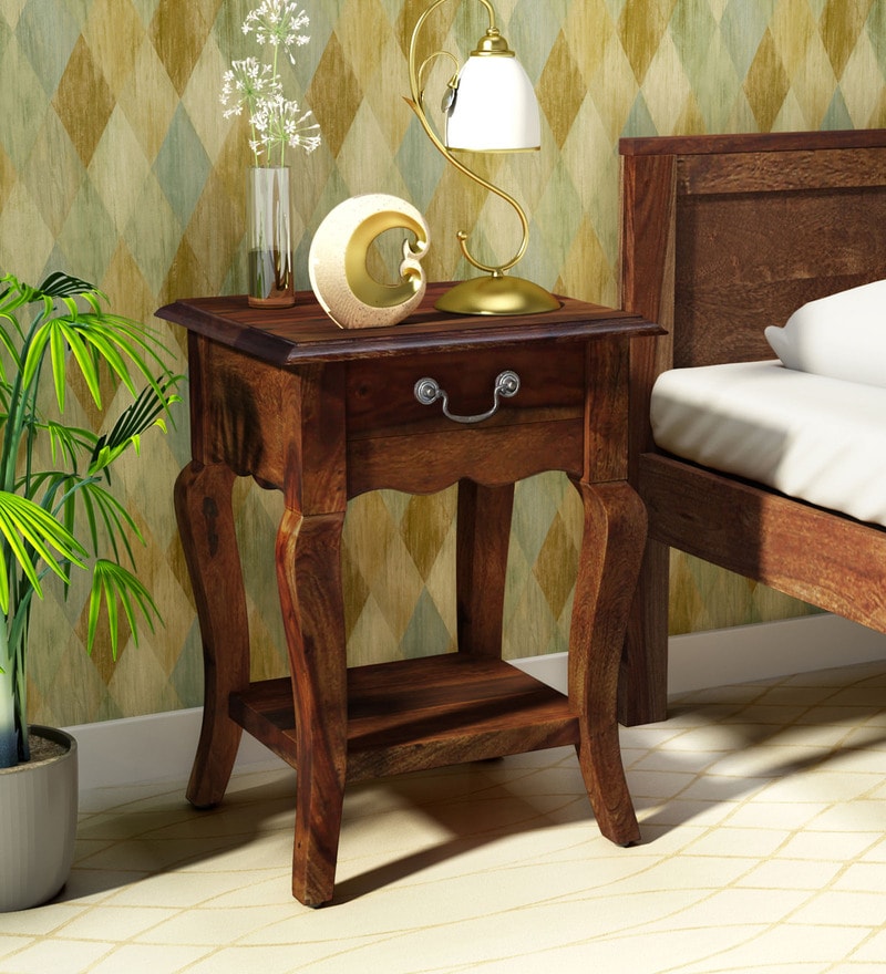 Boho Bed Anne Solid Wood Night Stand in Provincial Teak Finish