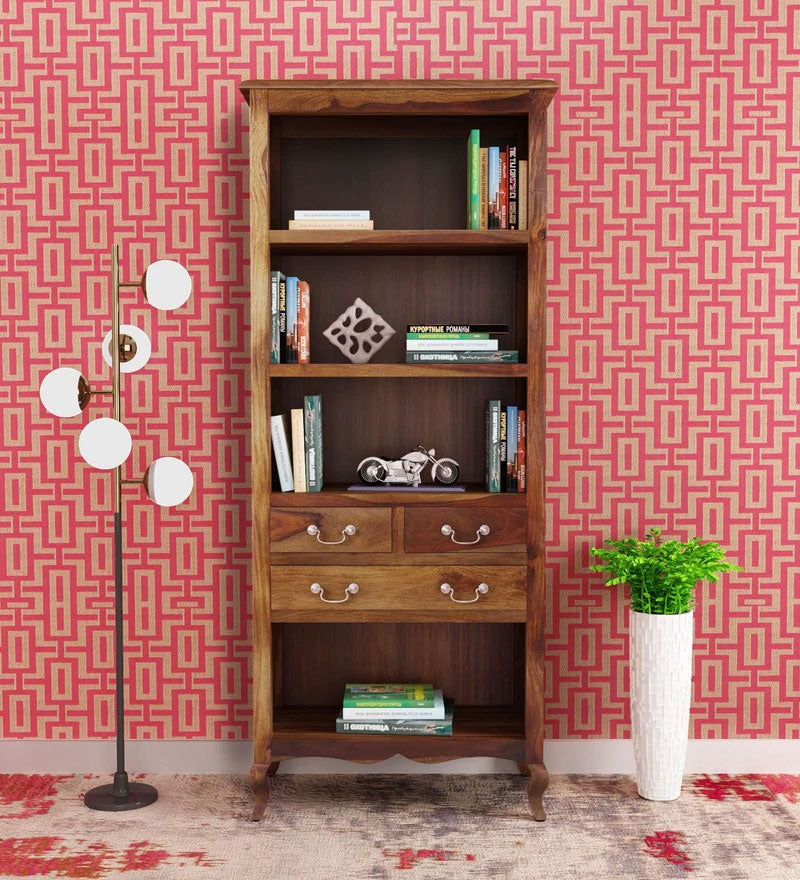 Hamlin Wood Book Shelf in Provincial Teak Finish
