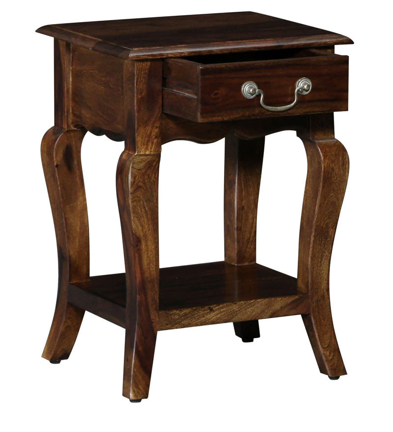 Boho Bed Anne Solid Wood Night Stand in Provincial Teak Finish