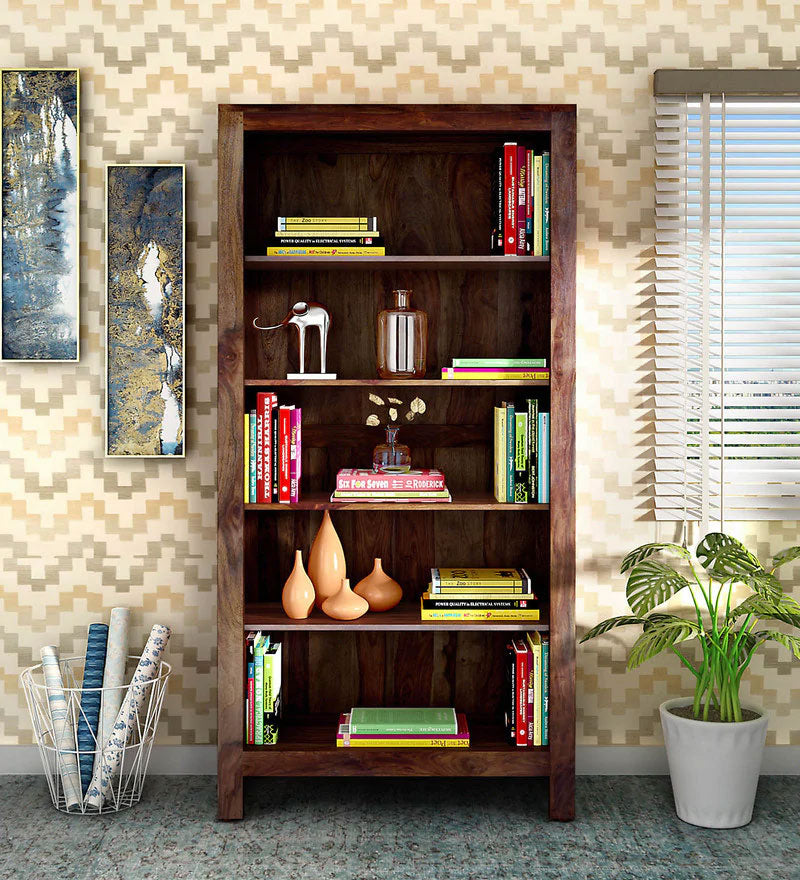 Fanny Solid Wood Book Shelf in Provincial Teak Finish