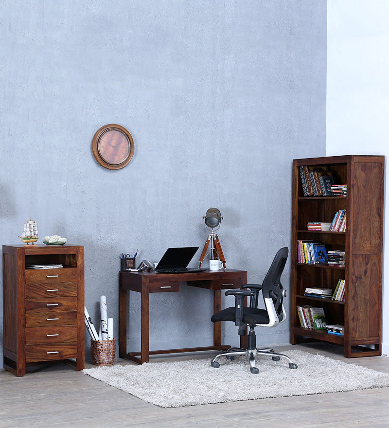 Fanny Solid Wood Book Shelf in Provincial Teak Finish