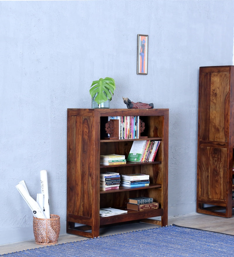 Greta Solid Wood Book Shelf in Provincial Teak Finish