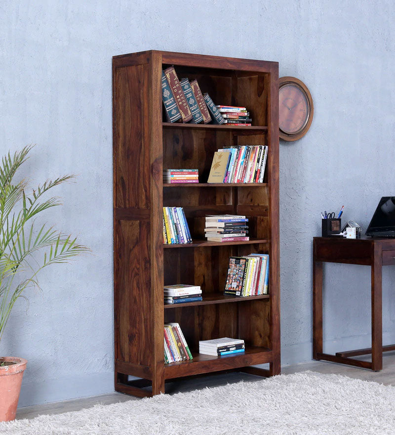 Fanny Solid Wood Book Shelf in Provincial Teak Finish