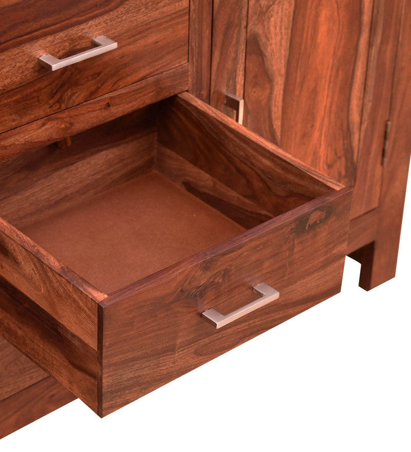 Jett Sideboard Solid Wood Sideboard in Rustic Teak Finish