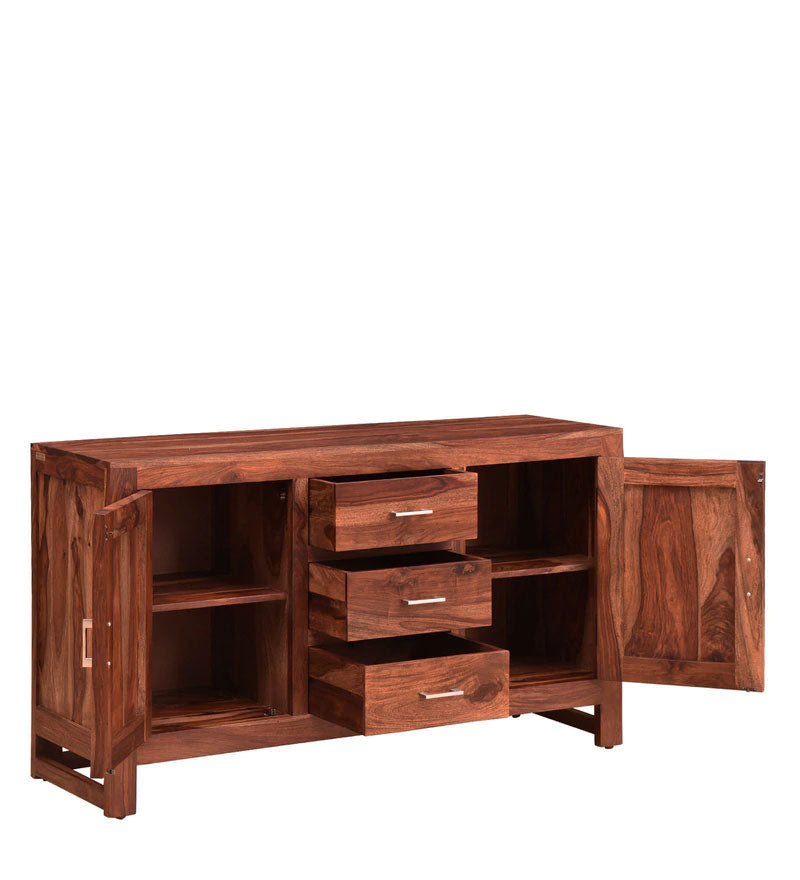 Jett Sideboard Solid Wood Sideboard in Rustic Teak Finish