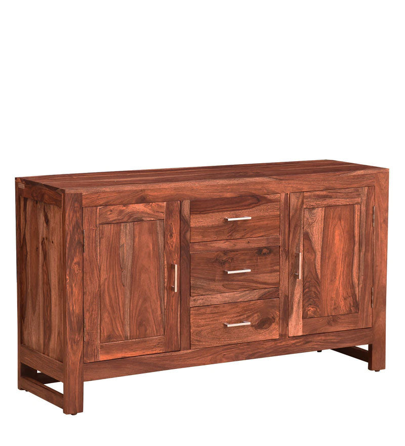 Jett Sideboard Solid Wood Sideboard in Rustic Teak Finish