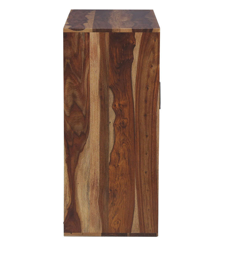 Portus Solid Wood Book Shelf In Rustic Teak Finish