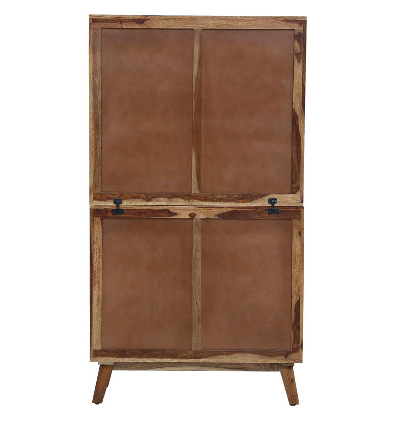 Portus Solid Wood Book Shelf In Rustic Teak Finish