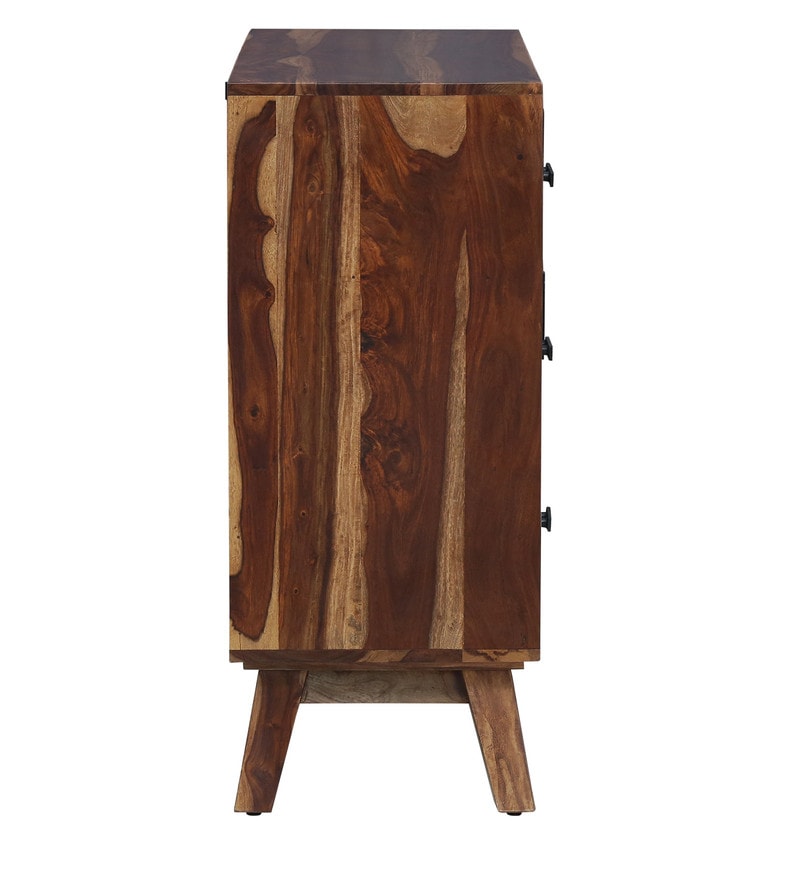 Portus Solid Wood Book Shelf In Rustic Teak Finish