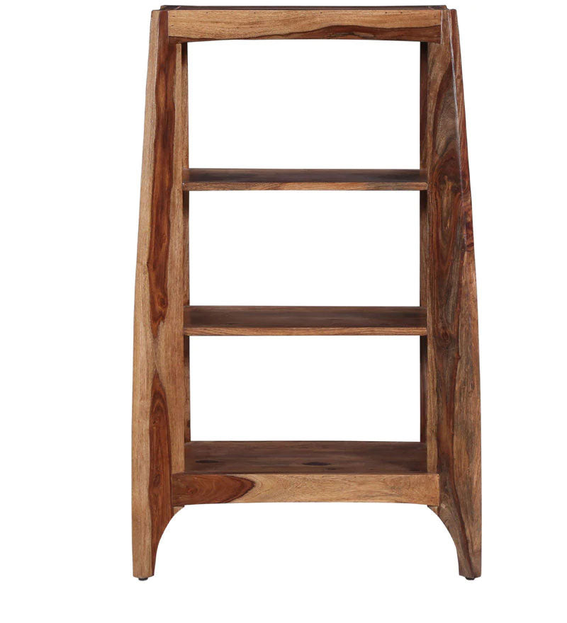 Cambrey Solid Wood Book Shelf in Warm Walnut Finish