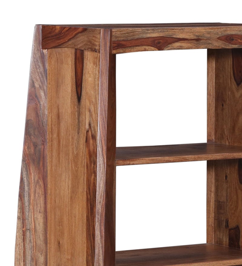 Cambrey Solid Wood Book Shelf in Warm Walnut Finish