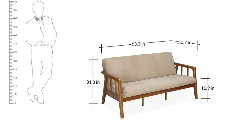 Richie 3 Seater Sofa in Coffee Colour