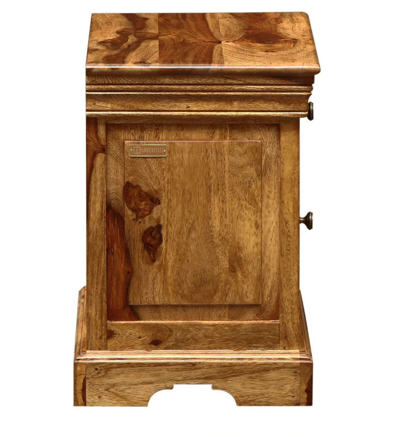 Allan Bed Carleson Solid Wood Bedside Chest in Rustic Teak Finish