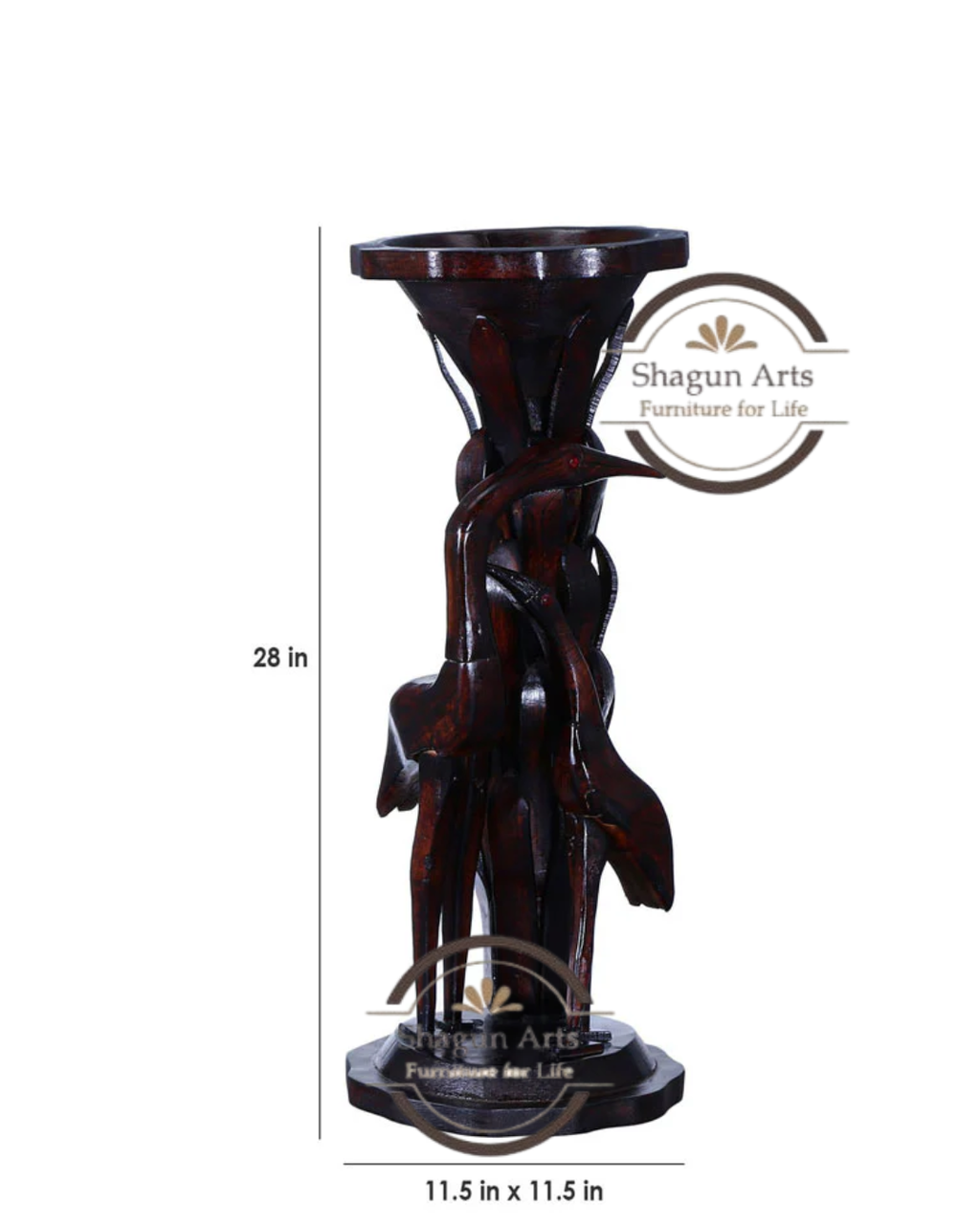 Handcrafted Wooden Elephant Sculptural Candle Stand