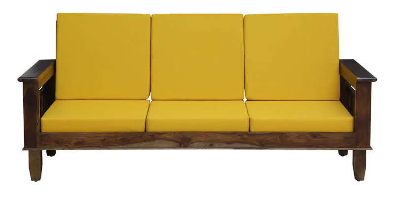Marriott Wooden Sofa Solid Wood 3 Seater Sofa in Provincial Teak Finish