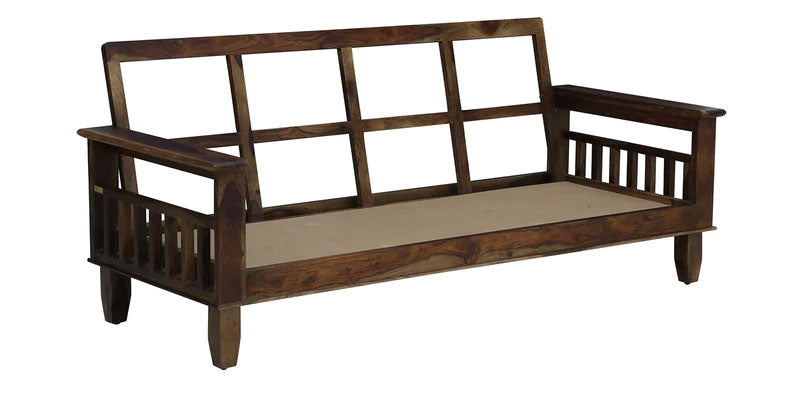Marriott Wooden Sofa Solid Wood 3 Seater Sofa in Provincial Teak Finish