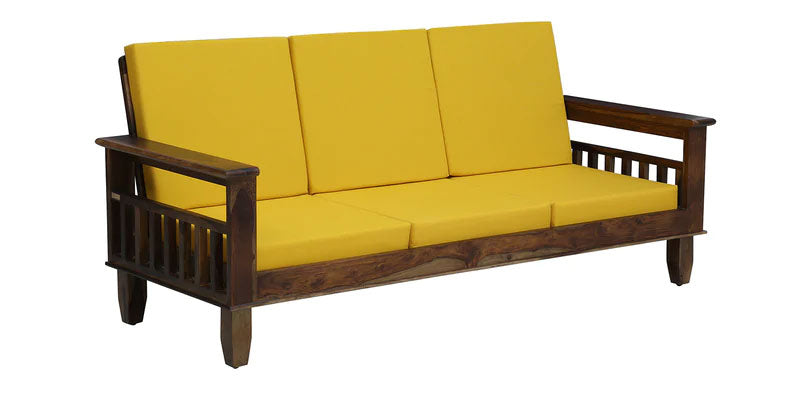 Marriott Wooden Sofa Solid Wood 3 Seater Sofa in Provincial Teak Finish