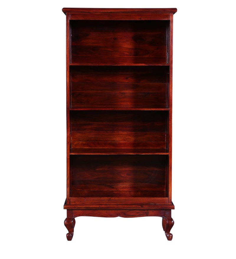 Portus Solid Wood Book Shelf in Honey Oak Finish