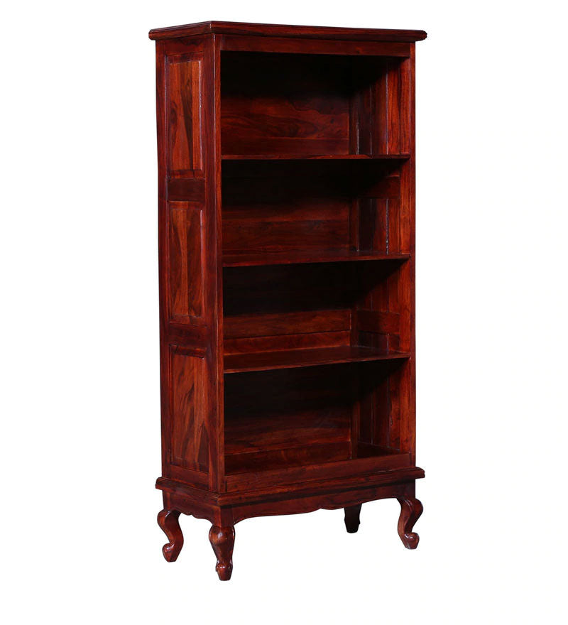 Portus Solid Wood Book Shelf in Honey Oak Finish