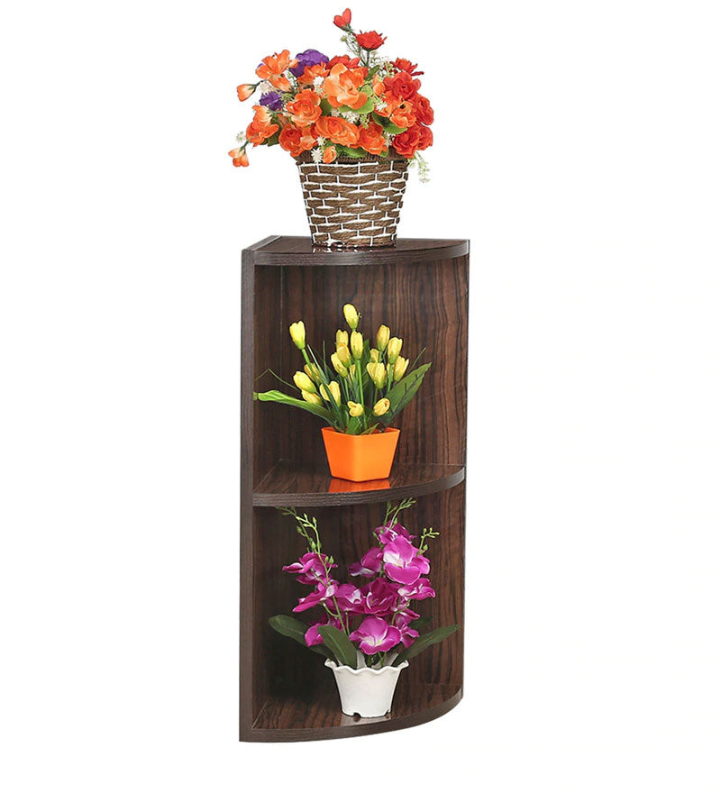 Hamlin Corner Bookshelf Brown Finish