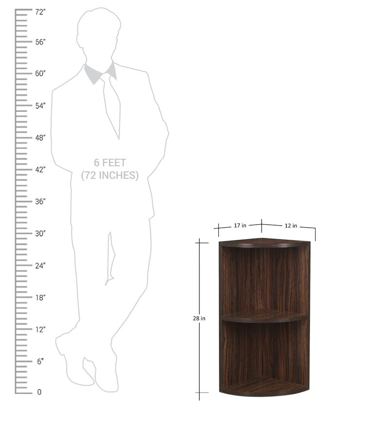 Hamlin Corner Bookshelf Brown Finish