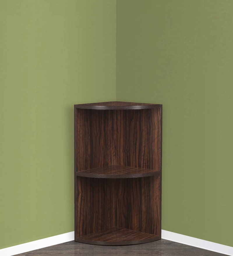 Hamlin Corner Bookshelf Brown Finish
