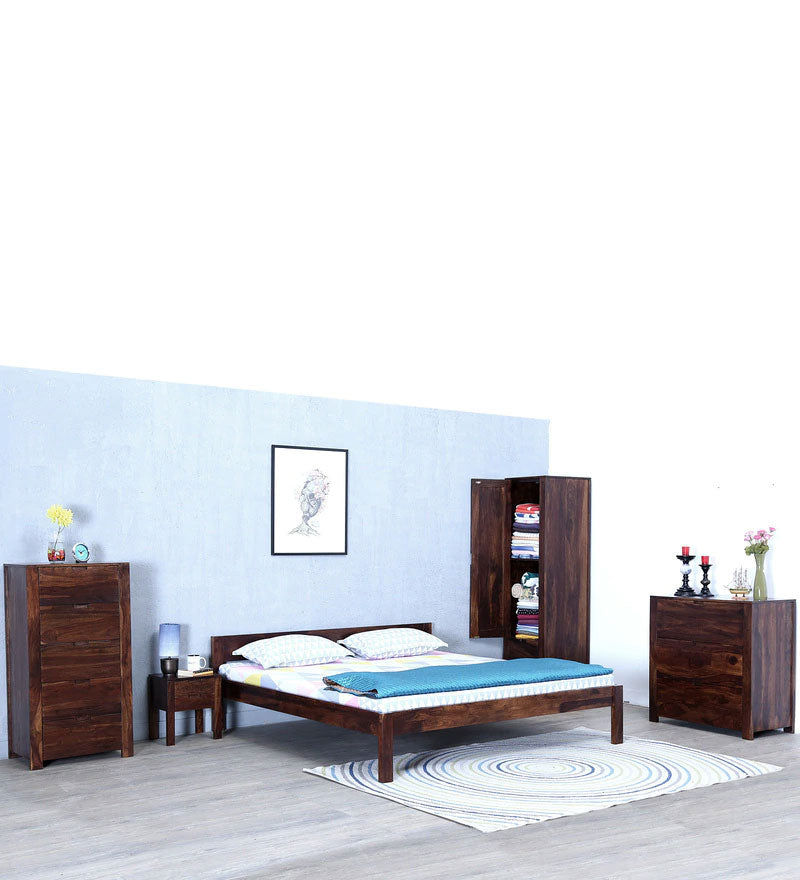 Drewno Bed Enkel Solid Wood Night Stand in Provincial Teak Finish