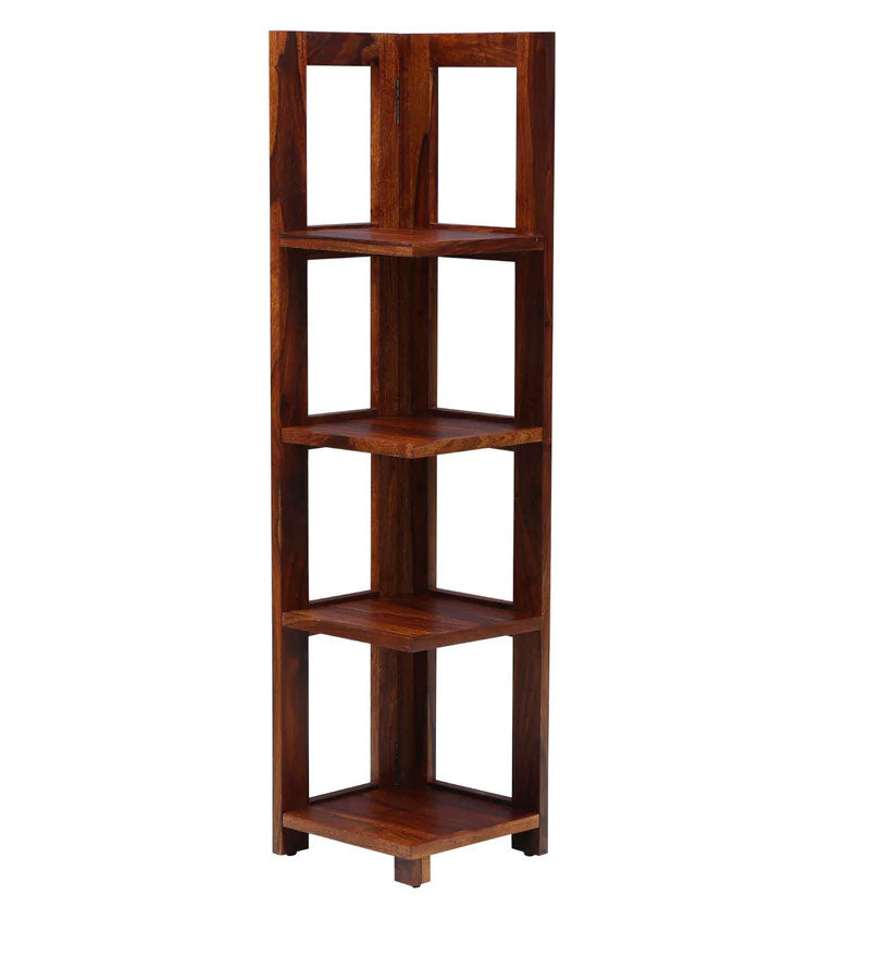 Severino Solid Wood Book Shelf in Honey Oak Finish
