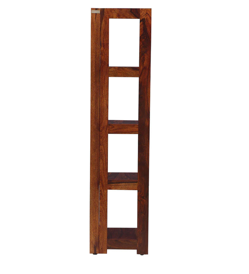 Severino Solid Wood Book Shelf in Honey Oak Finish