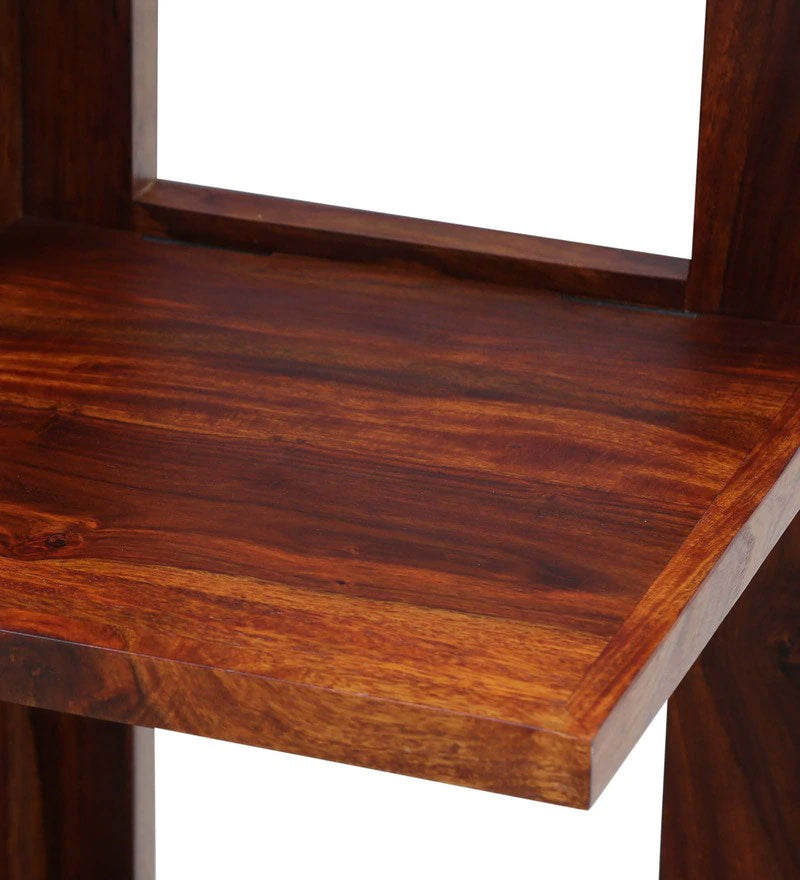 Severino Solid Wood Book Shelf in Honey Oak Finish