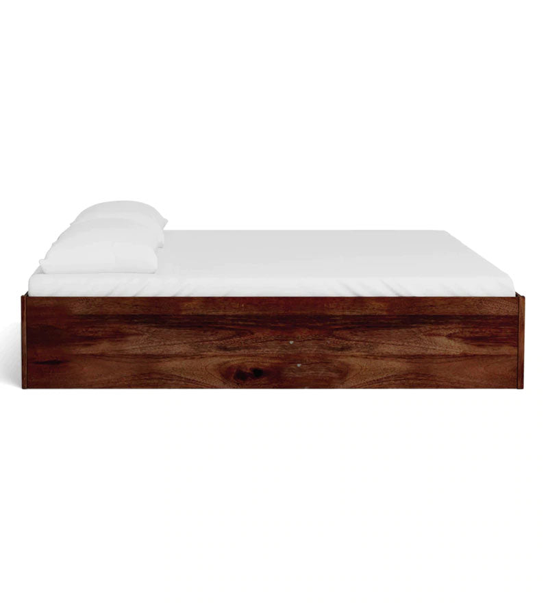 Hout Solid Wood King Size Bed with Storage in Provincial Teak Finish